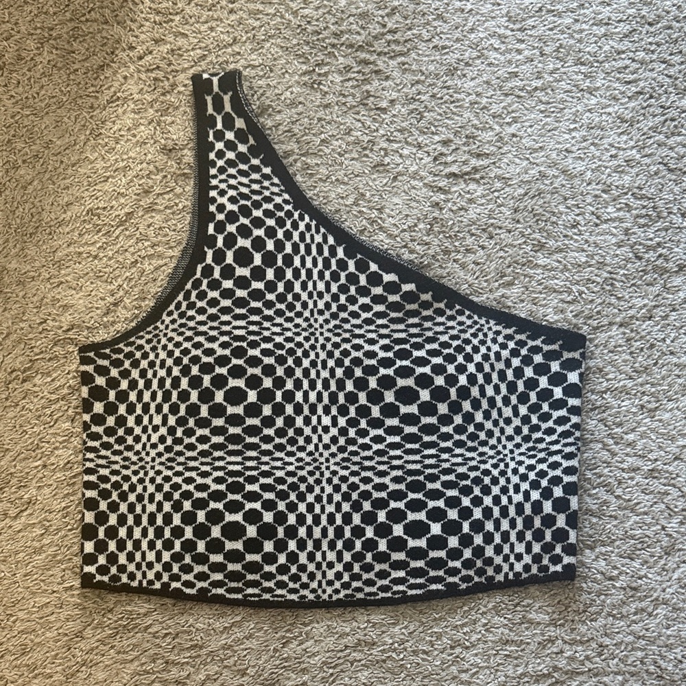 Motel Rocks Black & White Knit Crop Top